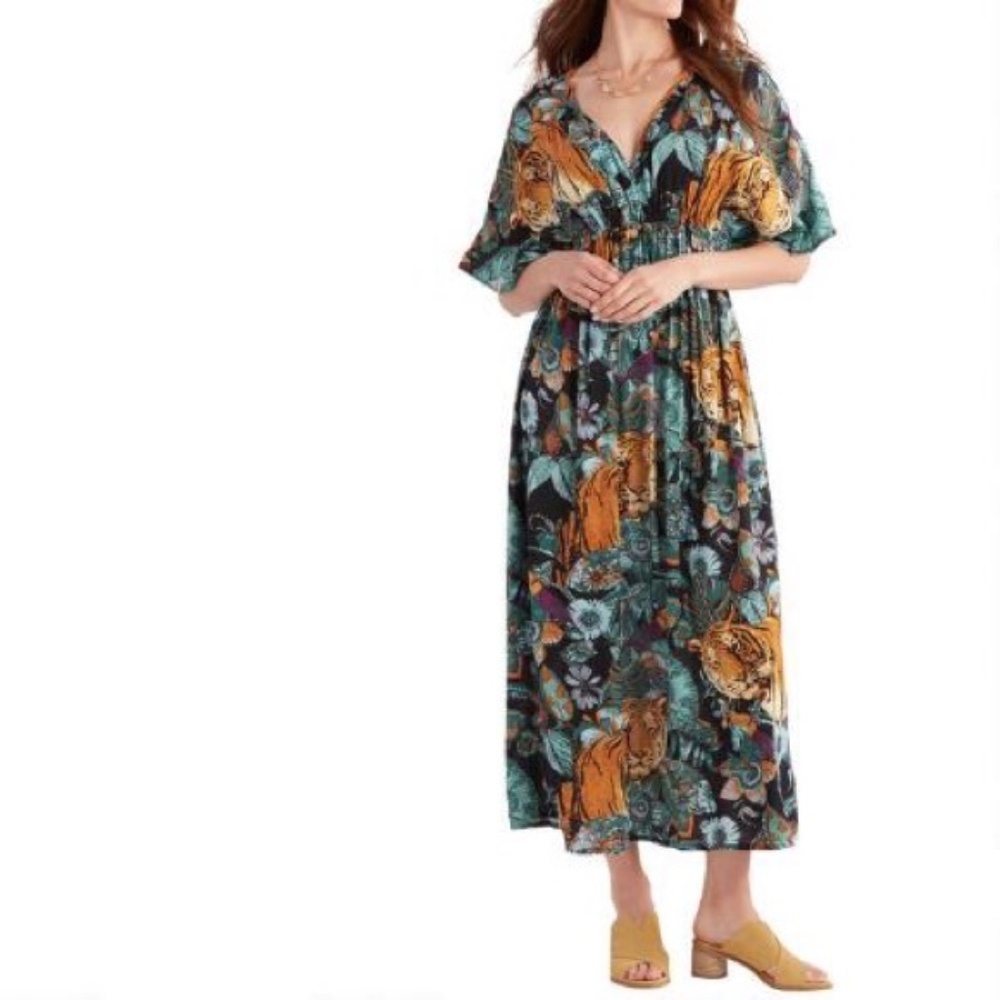 Jungle print Mira Kaftan Dress